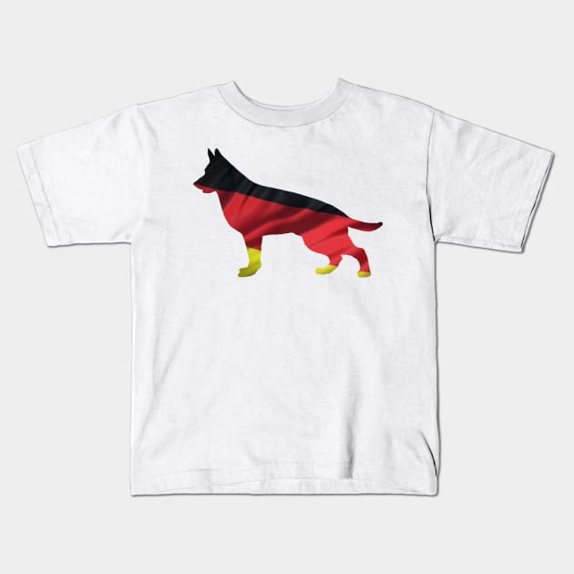 German Shepherd German Flag Kids T-Shirt by Monstershirts